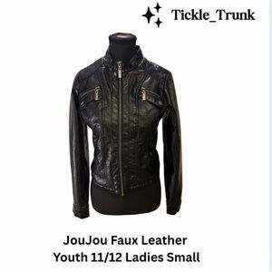 Jou Jou Black Faux Leather Jacket for Teen or Women